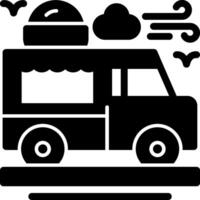 Ice cream truck Glyph Icon vector