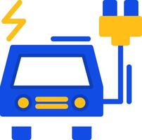 eléctrico vehículo cargando estación plano dos color icono vector