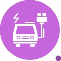 Electric vehicle charging station Glyph Shadow Icon vector