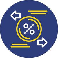 Exchange rate Dual Line Circle Icon vector