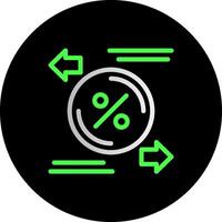 Exchange rate Dual Gradient Circle Icon vector