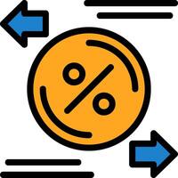 Exchange rate Line Filled Icon vector