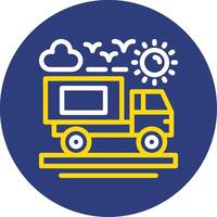 Delivery truck Dual Line Circle Icon vector