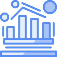 Analytics Line Filled Blue Icon vector