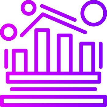 analítica lineal degradado icono vector