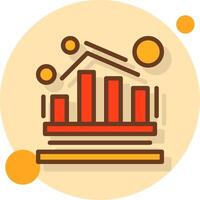 analítica lleno sombra circulo icono vector