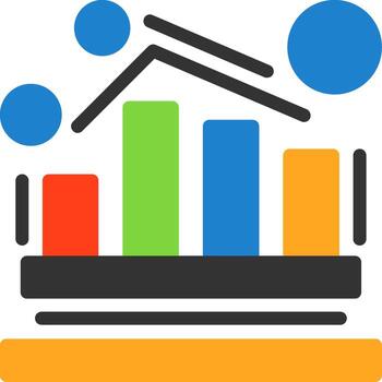icono plano de análisis vector