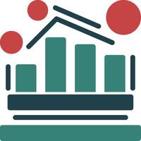 Analytics Glyph Two Color Icon vector