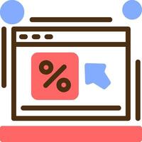 Click through rate Color Filled Icon vector