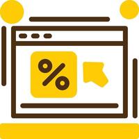 Click through rate Yellow Lieanr Circle Icon vector