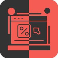 Click through rate Red Inverse Icon vector