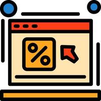 Click through rate Line Filled Icon vector