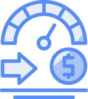 Credit score Line Filled Blue Icon vector