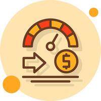 Credit score Filled Shadow Circle Icon vector