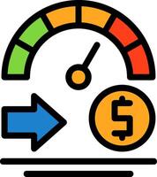 Credit score Line Filled Icon vector