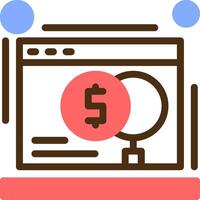 Paid search Color Filled Icon vector