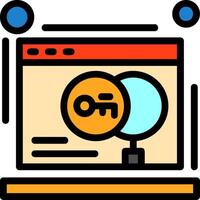 Keyword research Line Filled Icon vector