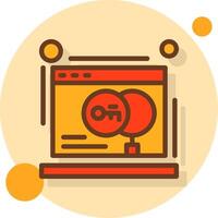 Keyword research Filled Shadow Circle Icon vector