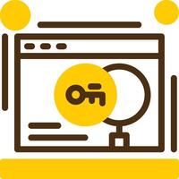 Keyword research Yellow Lieanr Circle Icon vector