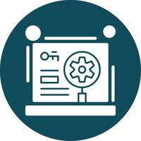 Keyword optimization Glyph Circle Icon vector
