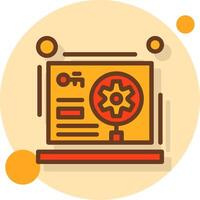 Keyword optimization Filled Shadow Circle Icon vector