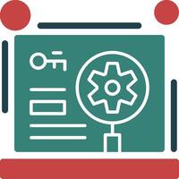 Keyword optimization Glyph Two Color Icon vector