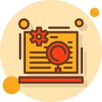 On-page SEO Filled Shadow Circle Icon vector