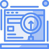 Off-page SEO Line Filled Blue Icon vector