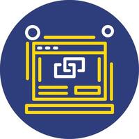 Link building Dual Line Circle Icon vector