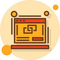 Link building Filled Shadow Circle Icon vector