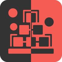 Sitemap Red Inverse Icon vector