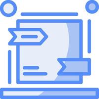 Canonical URL Line Filled Blue Icon vector