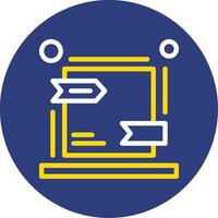 Canonical URL Dual Line Circle Icon vector