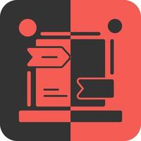 Canonical URL Red Inverse Icon vector