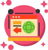 Redirect Tailed Color Icon vector