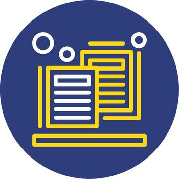 Duplicate content Dual Line Circle Icon vector