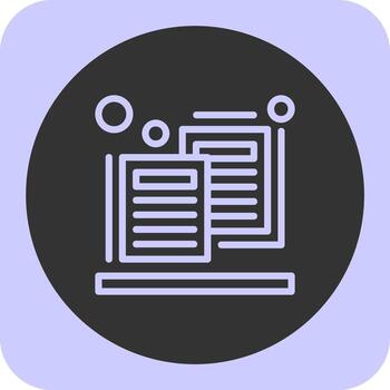 Duplicate content Linear Round Icon vector