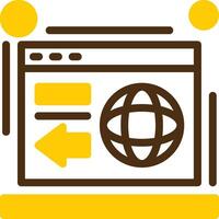 Redirect Yellow Lieanr Circle Icon vector