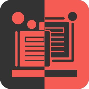 Duplicate content Red Inverse Icon vector