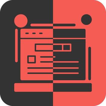 Schema markup Red Inverse Icon vector