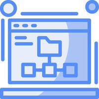 XML sitemap Line Filled Blue Icon vector