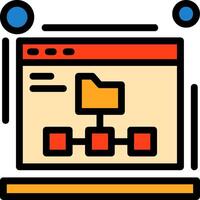 xml mapa del sitio línea lleno icono vector