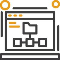 xml mapa del sitio línea dos color icono vector