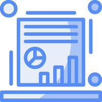 SEO report Line Filled Blue Icon vector