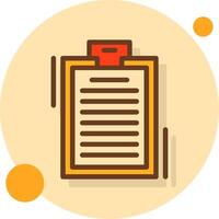 Clipboard Filled Shadow Circle Icon vector