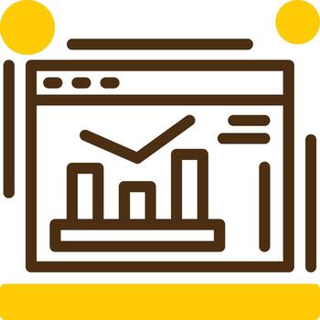 Google Analytics Yellow Lieanr Circle Icon vector