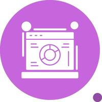 web analítica glifo sombra icono vector