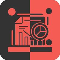 Data analysis Red Inverse Icon vector