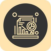 Data analysis Linear Round Icon vector