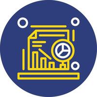 Data analysis Dual Line Circle Icon vector